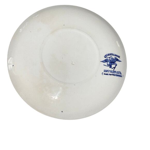 Wm Adams & Sons Souvineer Blue Transfer-ware Plate Mountain Park Hotel NH - Picture 3 of 7